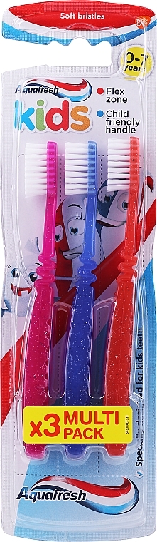 Zestaw szczoteczek do zębów dla dzieci, opcja 3 - Aquafresh Kids Triple Pack Soft — Zdjęcie N1