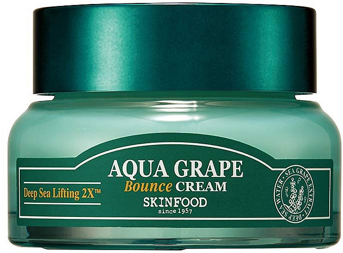 Nawilżający krem do twarzy z wodą morską i algami - Skinfood Aqua Grape Bounce Cream — Zdjęcie N1