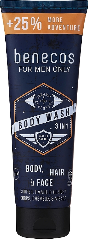 Żel 3 w 1 do ciała, twarzy i włosów dla mężczyzn - Benecos For Men Only Body Wash 3in1 — Zdjęcie N3