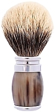 Kup Pędzel do golenia - Plisson Horn And Chrome Finish & European Grey Shaving Brush