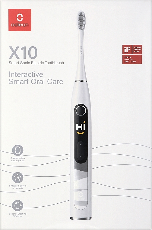 Elektryczna szczoteczka do zębów X10,, szara - Oclean Smart Electric Toothbrush Gray — Zdjęcie N1