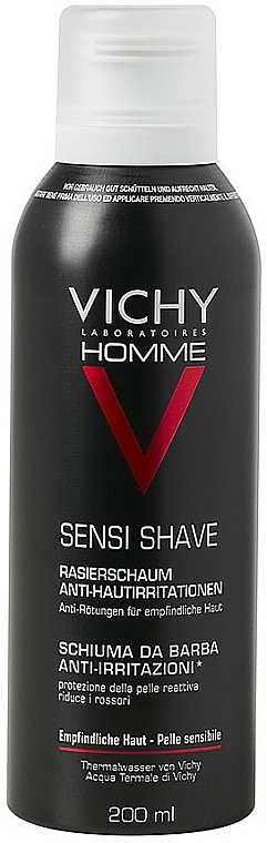 Pianka do golenia do skóry wrażliwej - Vichy Homme Shaving Foam Sensitive Skin