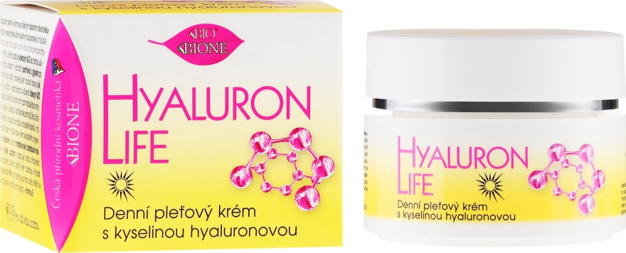 Nawilżający krem do twarzy na dzień z kwasem hialuronowym - Bione Cosmetics Hyaluron Life Cream — Zdjęcie N1