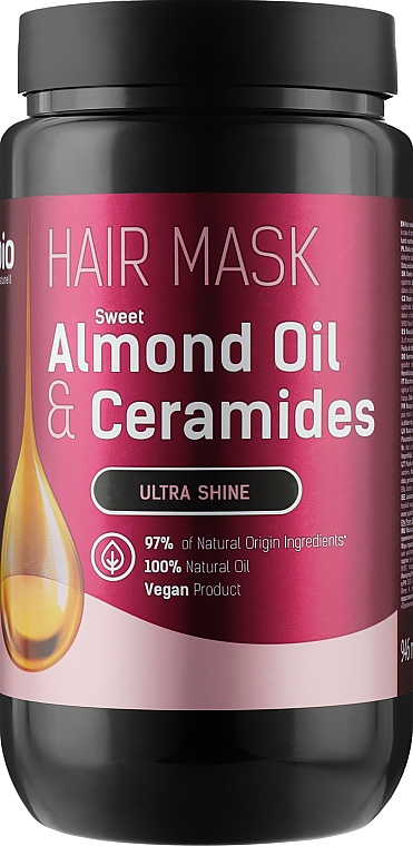 Maska do włosów Sweet Almond Oil & Ceramides - Bio Naturell Hair Mask Ultra Shine