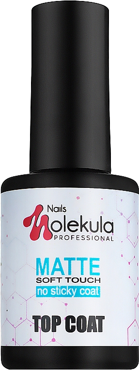 Matowy top coat do paznokci - Nails Molekula Top Coat Matte Soft Touch — Zdjęcie N1