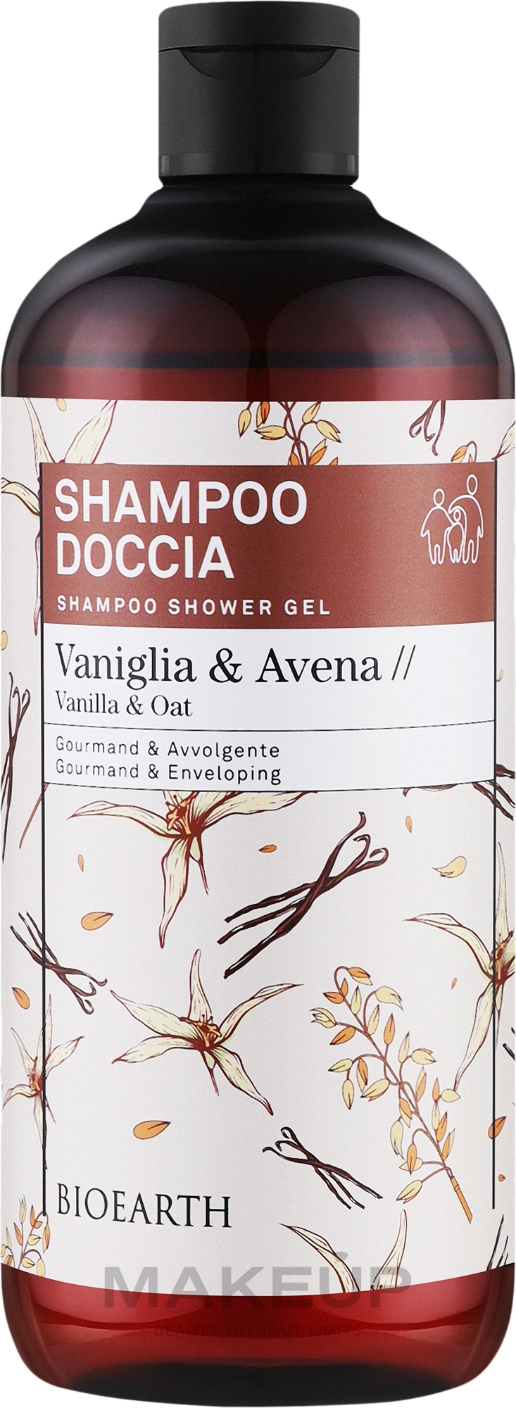 Szampon-żel pod prysznic Waniliowo-owsiany - Bioearth Family Vanilla & Oat Shampoo Shower Gel — Zdjęcie 500 ml