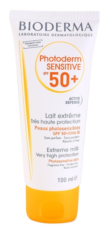 Przeciwsłoneczne mleczko brązujące - Bioderma Photoderm Sensitive SPF50+ Lait Extreme — Zdjęcie N2