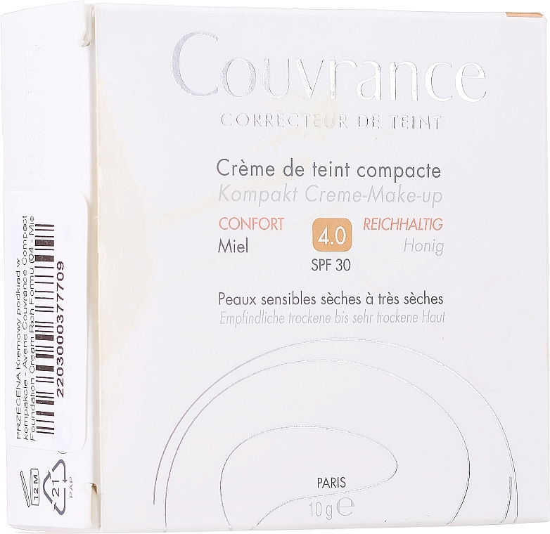 PRZECENA! Kremowy podkład w kompakcie - Avene Couvrance Compact Foundation Cream Rich Formula SPF 30 * — Zdjęcie N2