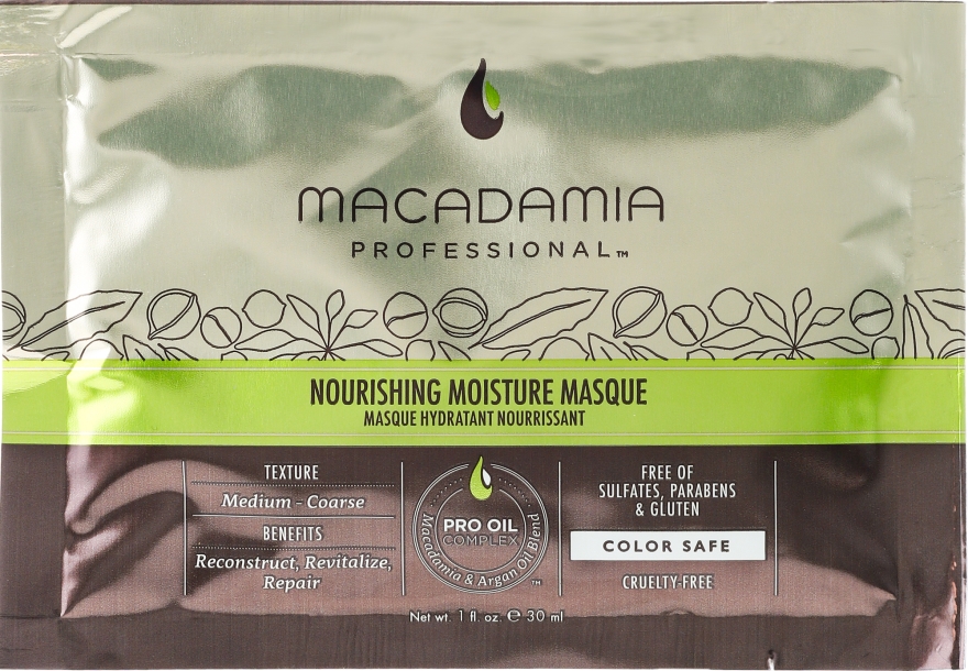 Regenerująca maska do włosów - Macadamia Professional Nourishing Moisture Masque (próbka) — Zdjęcie N1