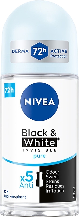 Antyperspirant w kulce - NIVEA Black & White Invisible Pure