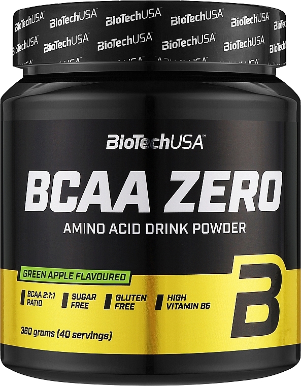 Kompleks aminokwasów w proszku Zielone Jabłko - BioTechUSA BCAA Zero Green Apple Amino Acid Drink Powder  — Zdjęcie N1