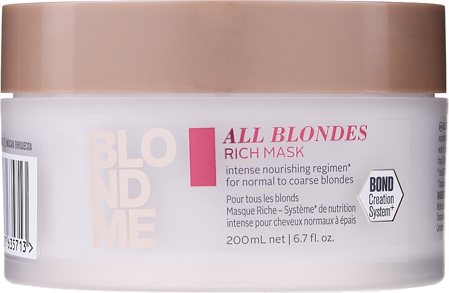 Odżywcza maska do włosów - Schwarzkopf Professional BlondMe All Blondes Rich Mask