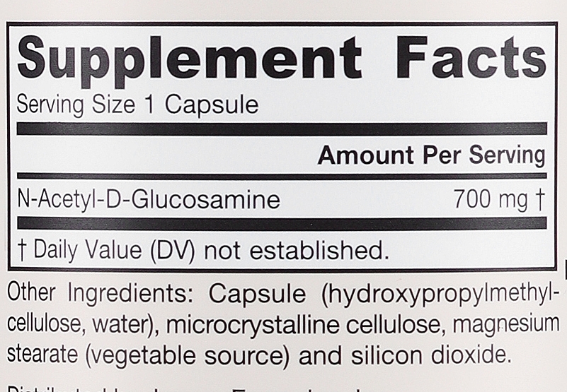 Suplement diety NAG - Jarrow Formulas N-A-G (N-Acetyl-D-Glucosamine), 700 mg  — Zdjęcie N3