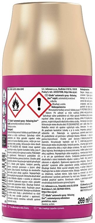 Wymienny pojemnik do automatycznego odświeżacza powietrza - Glade Automatic Spray Relaxing Zen — Zdjęcie N3