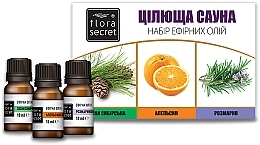 Zestaw do sauny i kąpieli Lecznicza sauna - Flora Secret (oil/10ml + oil/10ml + oil/10ml) — Zdjęcie N1