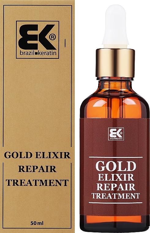 Eliksir do włosów - Brazil Keratin Gold Elixir Repair Treatment (z pipetą) — Zdjęcie N1