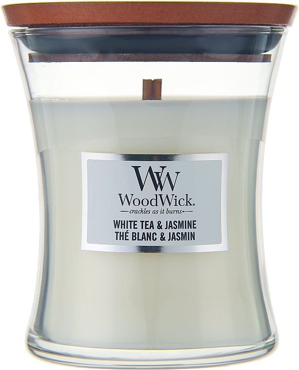 Świeca zapachowa w szkle - WoodWick Hourglass Candle White Tea & Jasmine — Zdjęcie N1