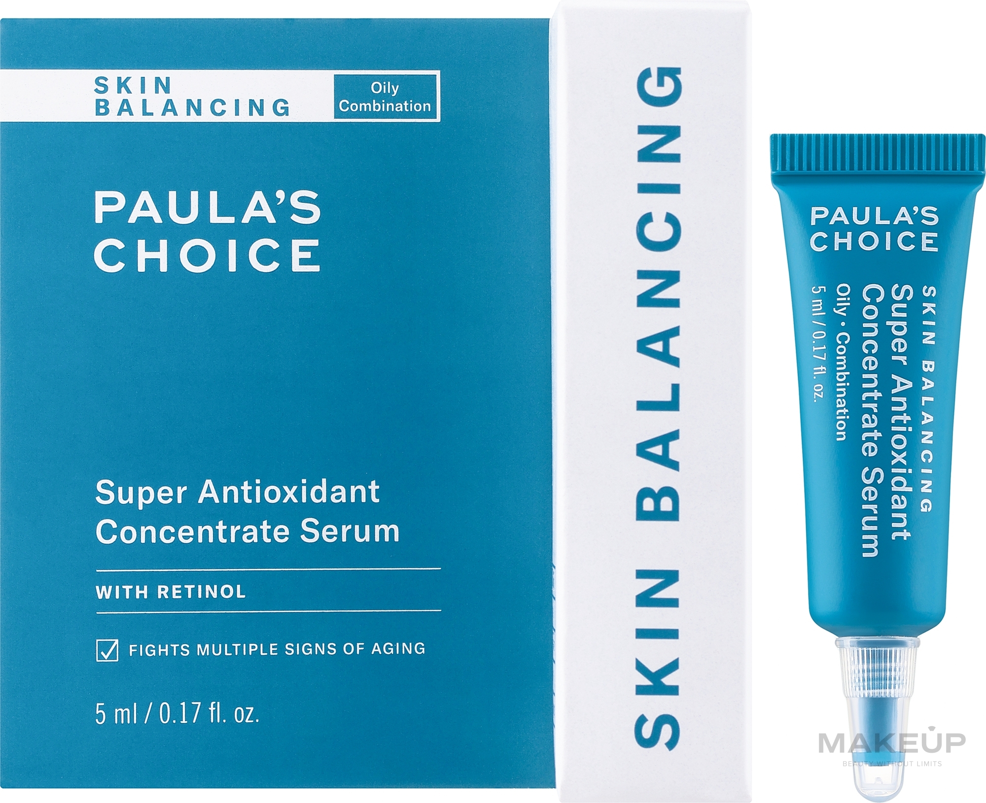 Antyoksydacyjne serum do twarzy przeciw zaskórnikom - Paula's Choice Skin Balancing Super Antioxidant Concentrate Serum Travel Size — Zdjęcie 5 ml