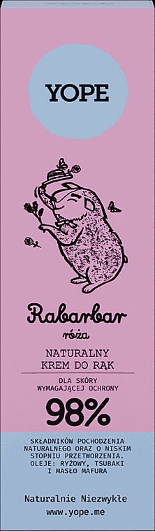 Naturalny krem do rąk Rabarbar i róża - Yope — Zdjęcie N2