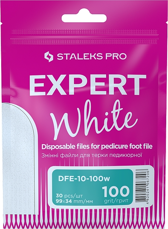 Pilniki wymienne do tarki do pedicure, ziarnistość 100 - Staleks Pro Expert White — Zdjęcie N1