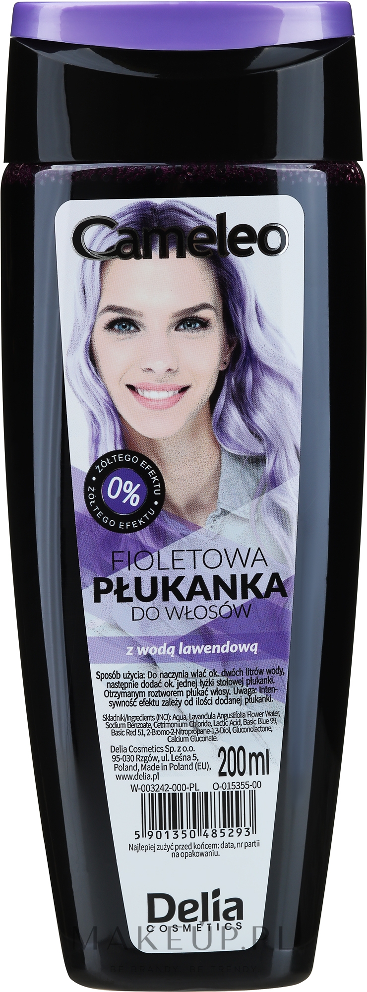 Fioletowa płukanka do włosów - Delia Cosmetics Cameleo — Zdjęcie 200 ml