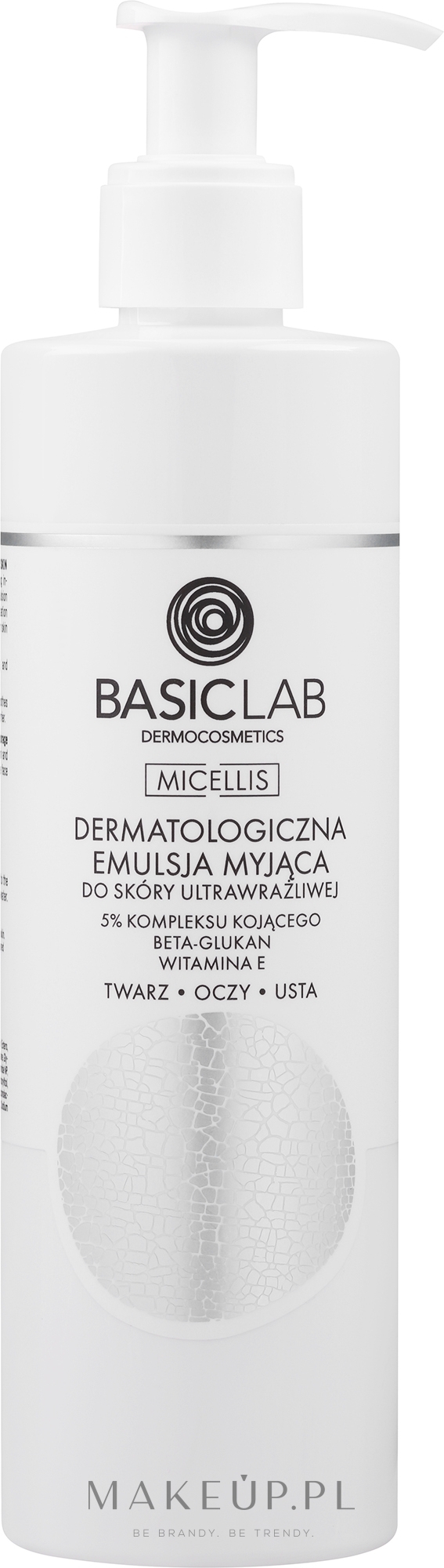 Dermatologiczna emulsja myjąca do skóry ultrawrażliwej - BasicLab Dermocosmetics Micellis Dermatological Puryfying Emulsion For Ultra Sensitive Skin  — Zdjęcie 300 ml