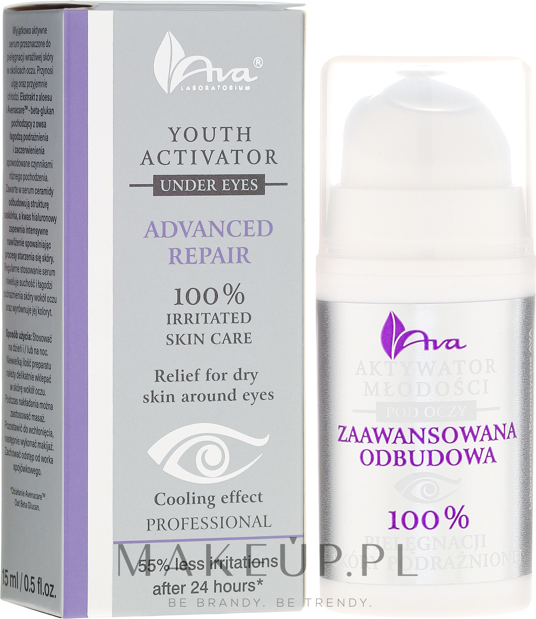 Serum do skóry wokół oczu Zaawansowane łagodzenie - AVA Laboratorium Professional Aktywator młodości — Zdjęcie 15 ml