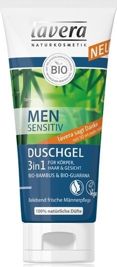 Szampon do włosów i ciała 3 w 1 z wyciągiem z biobambusa i bioguarany dla mężczyzn - Lavera Men Sensitive Shower Gel 3in1 — Zdjęcie N1