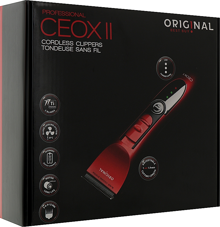 Maszynka do włosów, czerwona - Original Best Buy CEOX2 Cordless — Zdjęcie N3