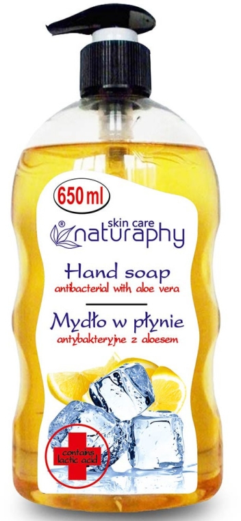 Antybakteryjne mydło w płynie z wyciągiem z aloesu Cytryna - Naturaphy Hand Soap — Zdjęcie N1