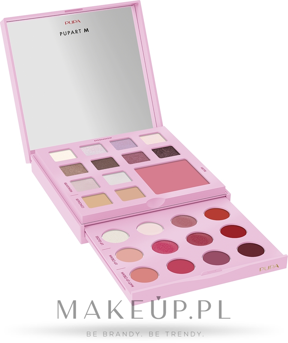 Paleta do makijażu twarzy, oczu i ust - Pupa Pupart M Palette 2023 — Zdjęcie 002 - Pink