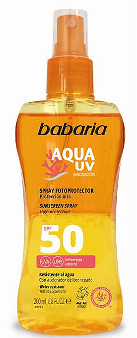 Dwufazowy spray przeciwsłoneczny SPF50 - Babaria Sun Sunscreen Biphasic Spray  — Zdjęcie N1