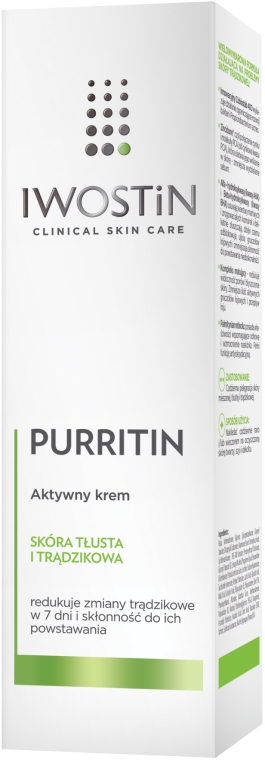 Aktywny krem do skóry tłustej i trądzikowej - Iwostin Purritin Active Cream — Zdjęcie N1