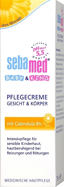 Krem dla dzieci z nagietkiem - Sebamed Baby Face And Body Cream Calendula — Zdjęcie N2