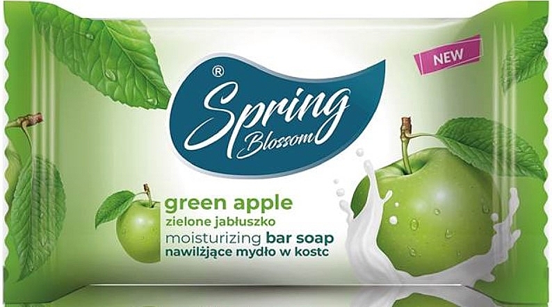 Nawilżające mydło w kostce Zielone jabłuszko - Spring Blossom Green Apple Moisturizing Bar Soap