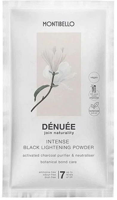 Puder rozjaśniający włosy, 7 tonów - Montibello Denuee Intense Black Lightening Powder — Zdjęcie N1