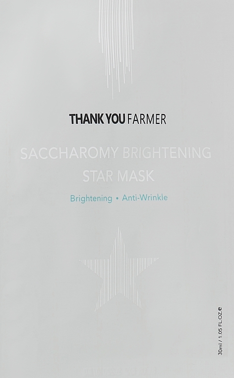 Maseczka przeciwstarzeniowa przeciw matowieniu twarzy - Thank You Farmer Saccharomy Brightening Star Mask — Zdjęcie N1