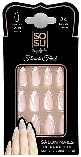 Zestaw sztucznych paznokci - Sosu by SJ Salon Nails In Seconds French Twist — Zdjęcie N1