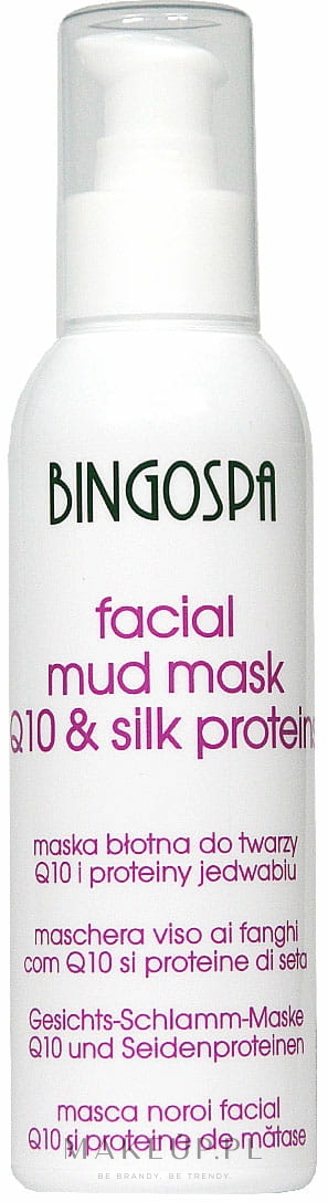 Maska błotna do twarzy z koenzymem Q10 i proteinami jedwabiu - BingoSpa Mud Mask With Coenzyme Q10 And Silk Proteins — Zdjęcie 150 g