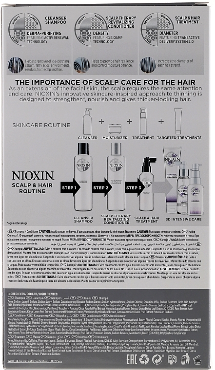 Zestaw - Nioxin Hair System 1 Kit (shm/300ml + cond/300ml + mask/100ml) — Zdjęcie N2