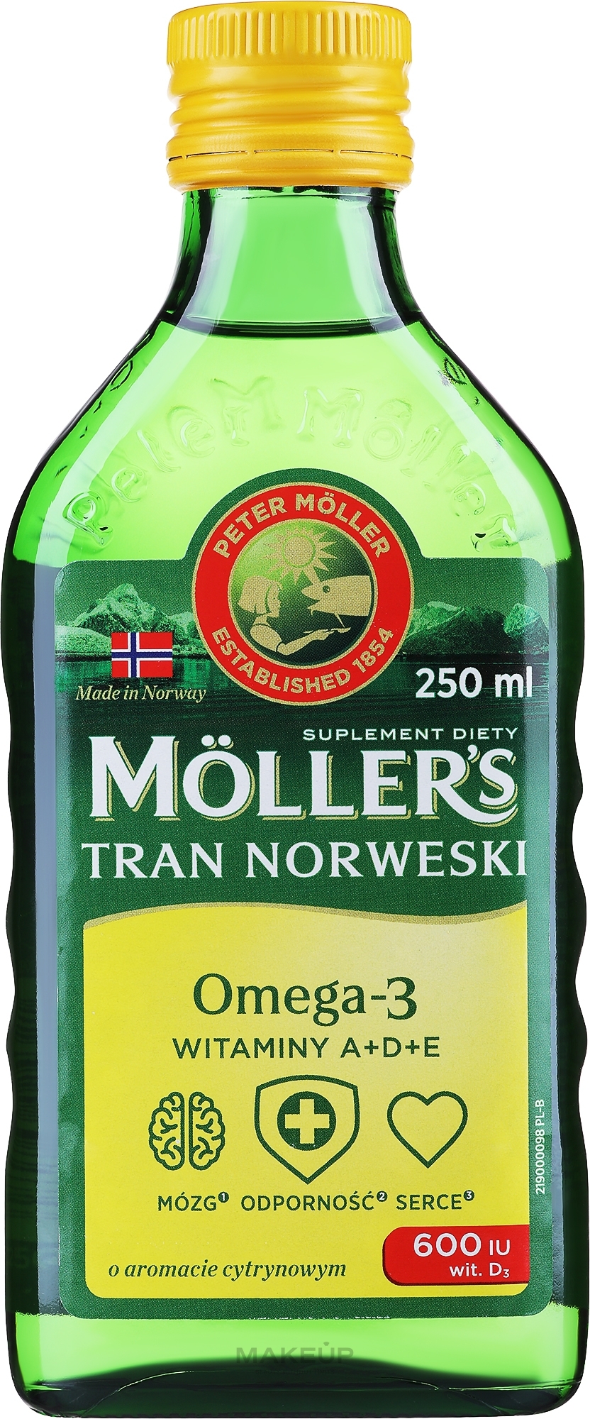 PRZECENA! Tran w płynie o smaku cytrynowym - Möller’s * — Zdjęcie 250 ml
