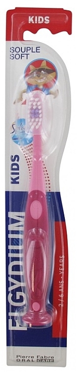Szczoteczka do zębów dla dzieci Splash, 2-6 lat, czerwono-różowa - Elgydium Kids Splash 2-6 Years — Zdjęcie N1