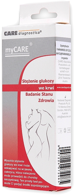 Test na stężenie glukozy we krwi, 2 szt. - Farmabol MyCare — Zdjęcie N1