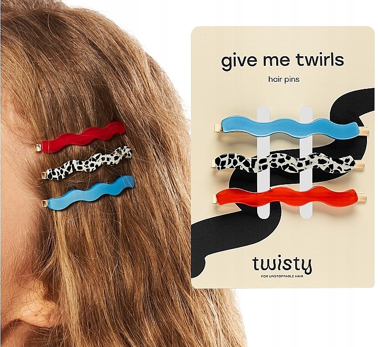 Zestaw spinek do włosów, 3 szt. - Twisty Give Me Twirls Set A — Zdjęcie N2