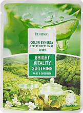Kup Rozjaśniająca maska antyoksydacyjno-kojąca na tkaninie do twarzy Aloes i zielona herbata - Deoproce Color Synergy Effect Sheet Mask Green