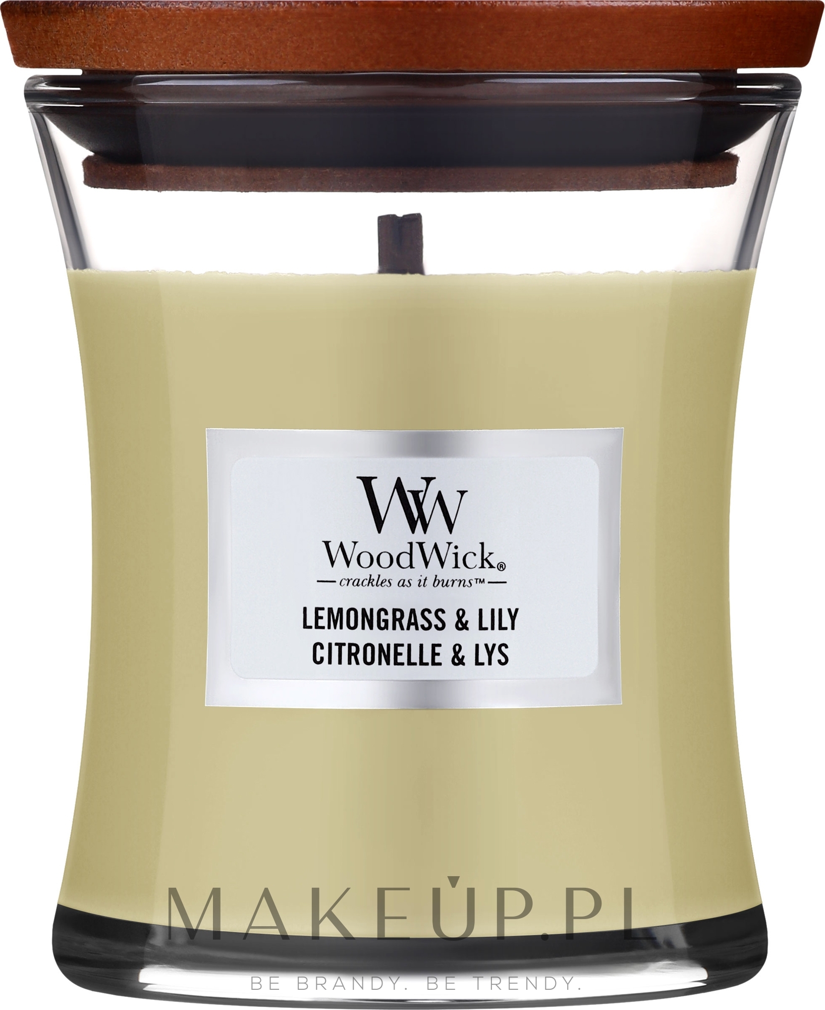 Świeca zapachowa w szkle - WoodWick Hourglass Candle Lemongrass & Lily  — Zdjęcie 85 g