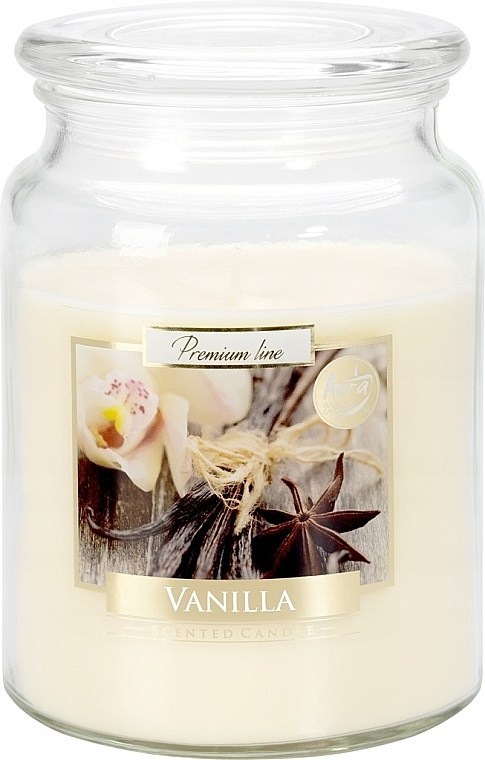 Świeca zapachowa premium w szkle Vanilla - Bispol Premium Line Aura Scented Candle Vanilla — Zdjęcie N1