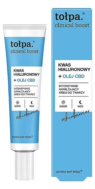 Intensywnie nawilżający krem do twarzy - Tolpa Clinical Boost Hyaluronic Acid+CBD Oil — Zdjęcie N1