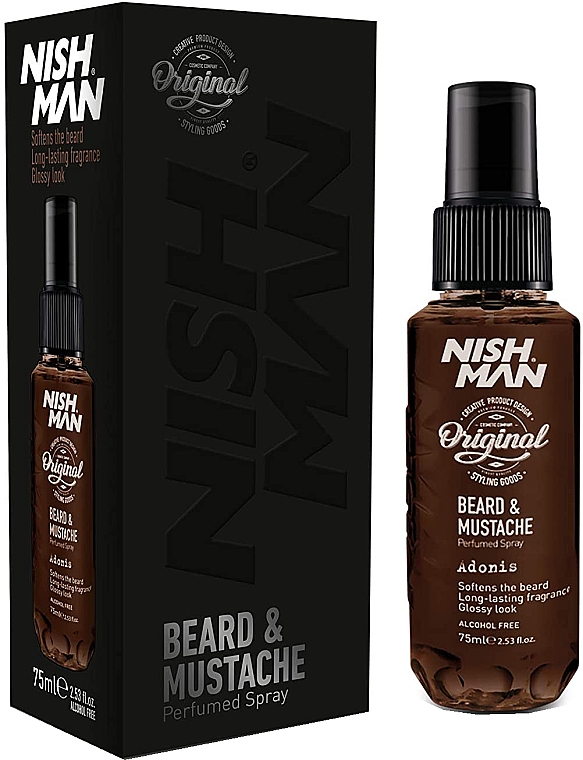 Spray do pielęgnacji brody i wąsów - Nishman Beard & Mustache Perfumed Spray Adonis — Zdjęcie N1