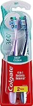 Szczoteczki do zębów Super Clean, miękkie, liliowe+granatowe - Colgate 360 Whole Mouth Clean Soft — Zdjęcie N1